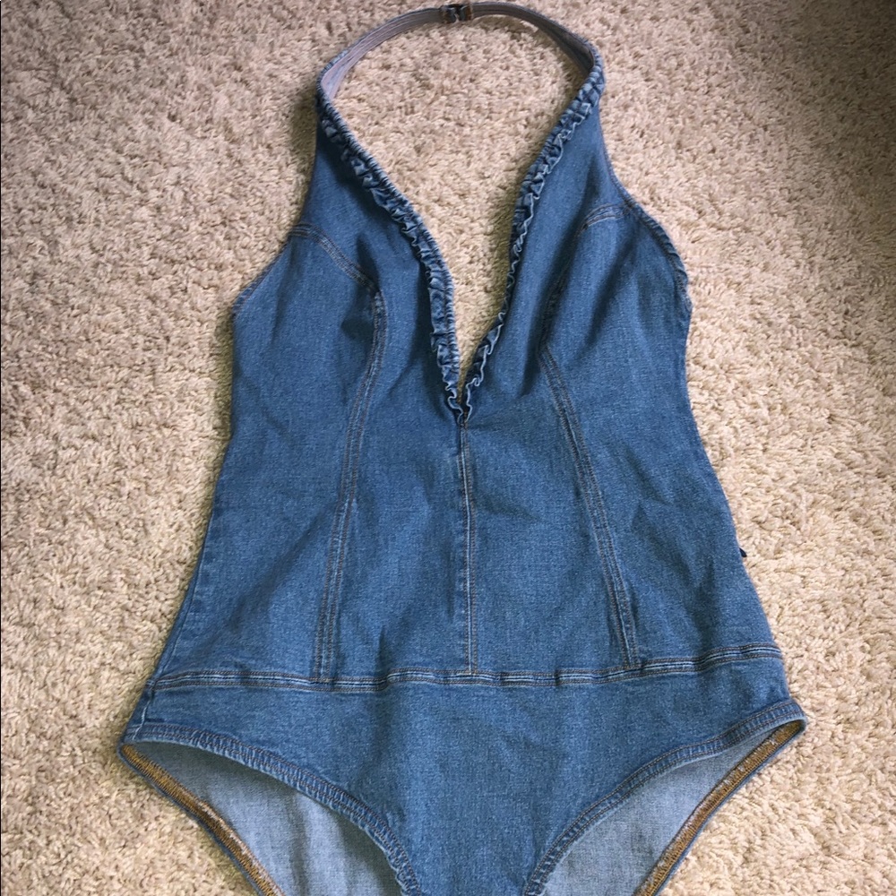 Denim bodysuit